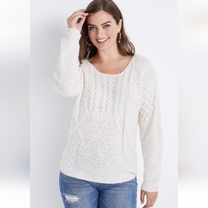 NWT Maurices Small Cream Textured Sweater